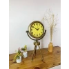 Retro Antique Üç Ayaklı Metal Eskitme Masa Saati