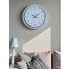 Sade Tasarım Beyaz 40 Cm Metal Standart Duvar Saati