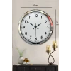 Sade Ve Şık Krom 52 Cm Metal Dekoratif Duvar Saati