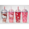 Sevimli Hello Kitty Işıklı Pipetli Boncuklu Suluk & Bardak 400 Ml