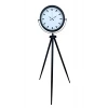 Siyah & Beyaz Saf Sade Tasarım Tripod Ayaklı Saat