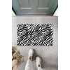 Siyah Kapı Önü Paspası Zebra Desen  K-3253
