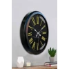 Siyah Mermer Desenli 52 Cm Metal Duvar Saati