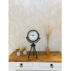 Siyah Metal Mini Tripod Farsça Masa Saati 45×26 cm