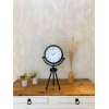 Siyah Metal Mini Tripod Roma Rakamlı Masa Saati 45×26 cm