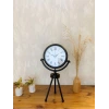 Siyah Metal Mini Tripod Roma Rakamlı Masa Saati 45×26 cm