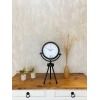 Siyah Metal Mini Tripod Zarif Masa Saati 45×26 cm