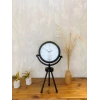 Siyah Metal Mini Tripod Zarif Masa Saati 45×26 cm