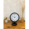 Siyah Metal Roma Rakamlı Masa Saati 25×20 cm