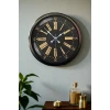 Siyah Roma Rakamlı 52 Cm Metal Duvar Saati
