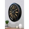 Siyah Roma Rakamlı 52 Cm Metal Duvar Saati