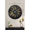 Siyah Roma Rakamlı 52 Cm Metal Duvar Saati