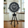 Siyah Zarif Dekoratif Üç Ayaklı Metal Masa Saati