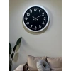 White Pure Contrast 40 Cm Metal Duvar Saati
