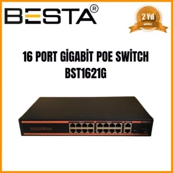 16 PORT GİGABİT POE SWİTCH 10/100/1000 Mbps BST1621G