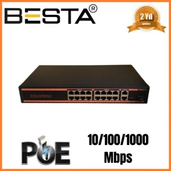 18 PORT GİGABİT POE SWİTCH 10/100/1000 Mbps 16 Port POE BST1821G