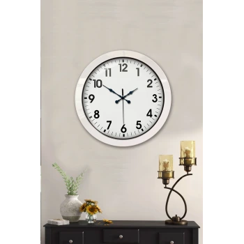 36 cm Beyaz Metal Standart Duvar Saati