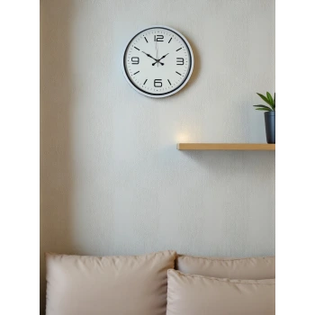 36 Cm Beyaz Modern Dekoratif Duvar Saati