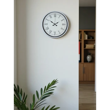 36 Cm Beyaz Roman Rakamlı Duvar Saati