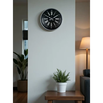 36 cm Dekoratif Gri Duvar Saati