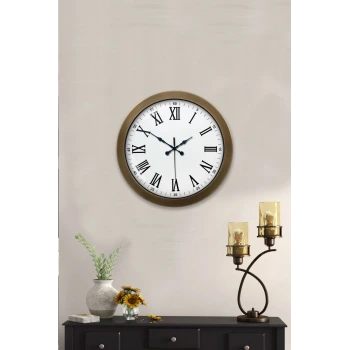 36 cm Eskitme Metal Roma Rakamlı Duvar Saati