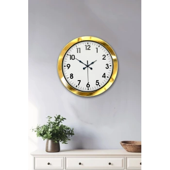 36 cm Gold Metal Standart Duvar Saati