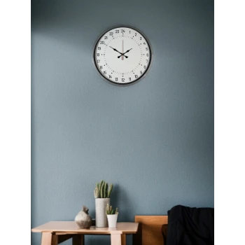 36 Cm Gri 24 Saat Göstergeli Özel Tasarım Duvar Saati