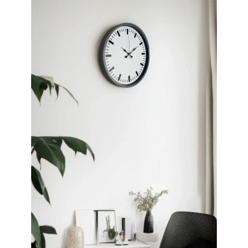 36 Cm Gri Sade Dekoratif Duvar Saati