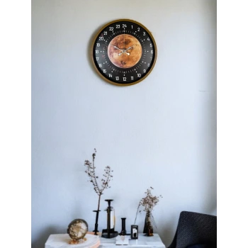 36 Cm Kahverengi 24 Saat Göstergeli Duvar Saati