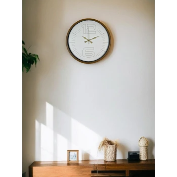 36 Cm Kahverengi Dekoratif Duvar Saati