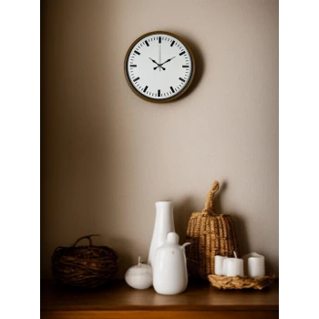 36 Cm Kahverengi Dekoratif Şık Duvar Saati