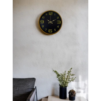 36 Cm Kahverengi Gold Rakamlı Duvar Saati