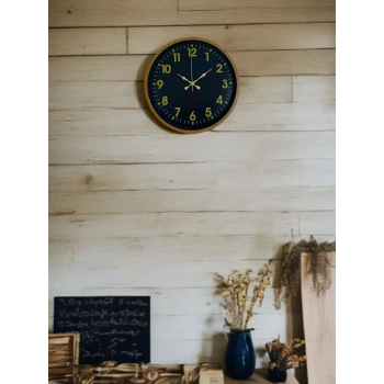 36 Cm Kahverengi Gold Rakamlı Duvar Saati