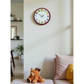 36 Cm Kırmızı Çocuk Odası Duvar Saati