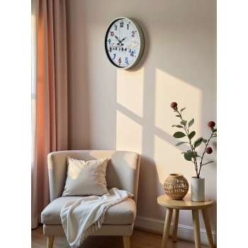 36 Cm Krem Çocuk Odası Duvar Saati