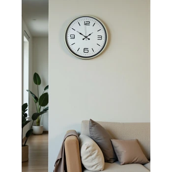 36 Cm Krem Modern Dekoratif Duvar Saati