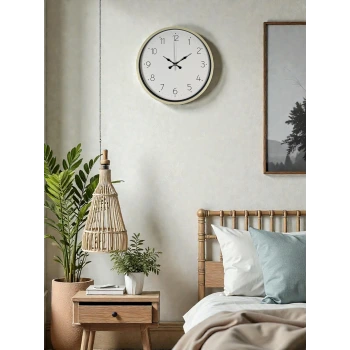 36 Cm Krem Sade Dekoratif Duvar Saati