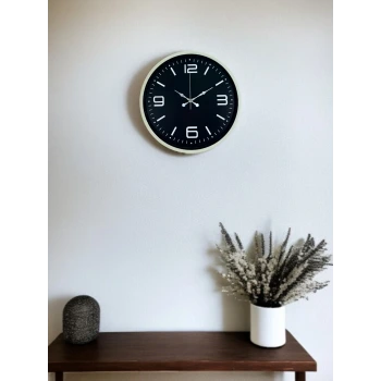 36 Cm Krem Şık Dekoratif Duvar Saati
