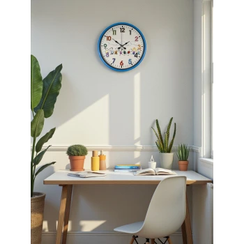 36 Cm Mavi Çocuk Odası Duvar Saati