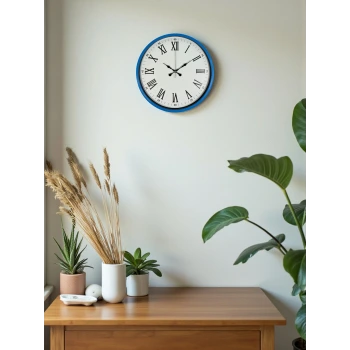 36 Cm Mavi Roma Rakamlı Duvar Saati