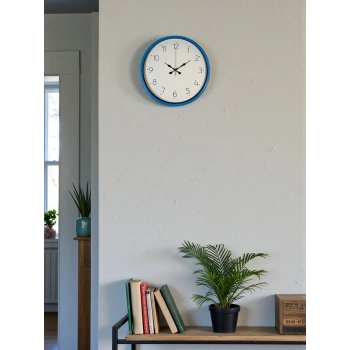 36 Cm Mavi Sade Dekoratif Duvar Saati