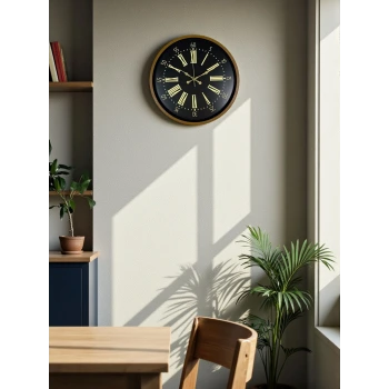 36 Cm Modern Kahverengi Duvar Saati