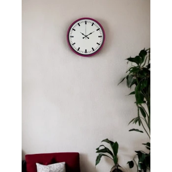 36 Cm Pembe Dekoratif Duvar Saati