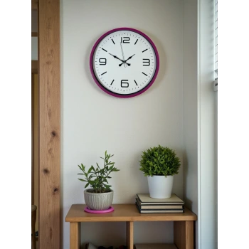 36 Cm Pembe Modern Duvar Saati