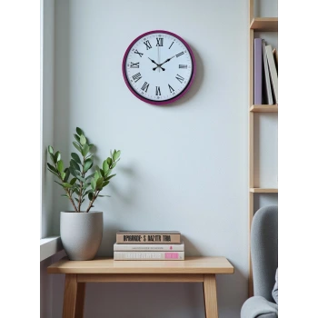 36 Cm Pembe Roma Rakamlı Duvar Saati