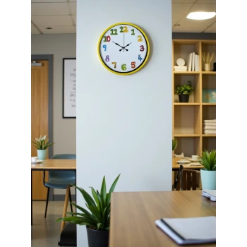 36 Cm Sarı Çocuk Odası Duvar Saati