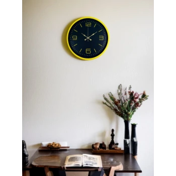 36 Cm Sarı Dekoratif Duvar Saati