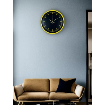 36 Cm Sarı Dekoratif Duvar Saati