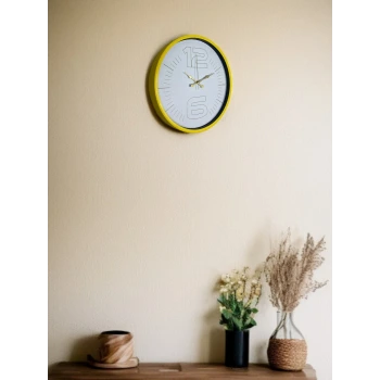 36 Cm Sarı Dekoratif Duvar Saati