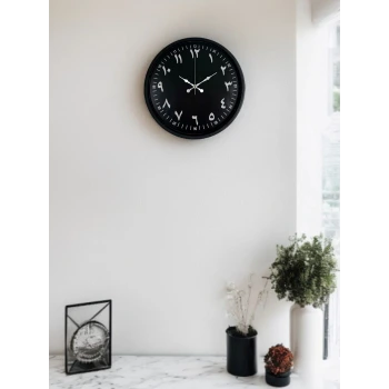 36 Cm Siyah Arapça Rakamlı Duvar Saati